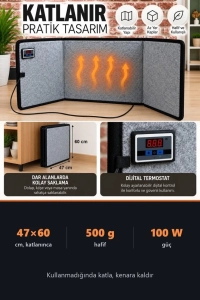  Ayak ve Bacak Isıtıcısı Masa Altı Ofis Isıtıcı Katlanabilir Elektrikli Panel Isıtıcı 100W Sessiz